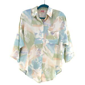 Hot Stuff Satin Womens M Y2K Retro Casual‎ Dressy Layered Festival Vintage 80's